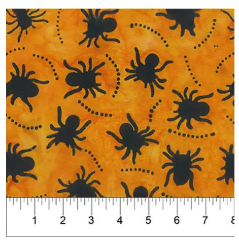 Banyan 83002-58 MIDNIGHT MAGIC - Spiders - Pumpkin 45" Fabric Per Yard Fabric Fanatics