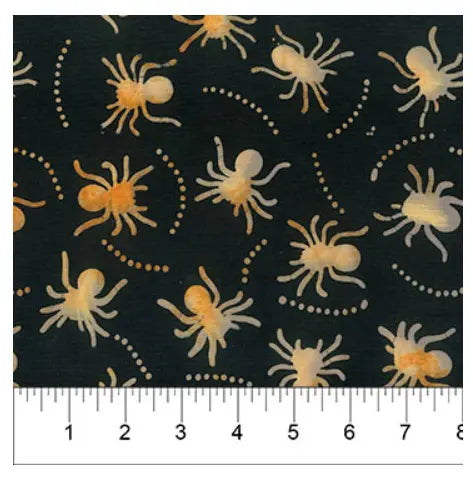Banyan 83002-99 MIDNIGHT MAGIC - Spiders - Black 45" Fabric Per Yard Fabric Fanatics
