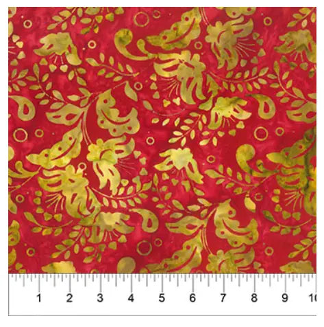 Banyan 83020-55 - DECK THE HALLS FOLK ART FLORAL - Ginger 45" Fabric Per Yard Fabric Fanatics