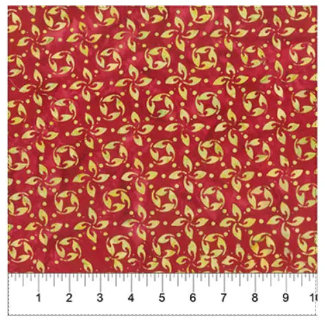 Banyan 83024-25 - DECK THE HALLS STAR GRID - Dark Red 45" Fabric Per Yard Fabric Fanatics