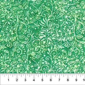 Banyan 83041-73 DANDELION WISHES - Stylized Floral - Green 45" Fabric Per Yard Fabric Fanatics