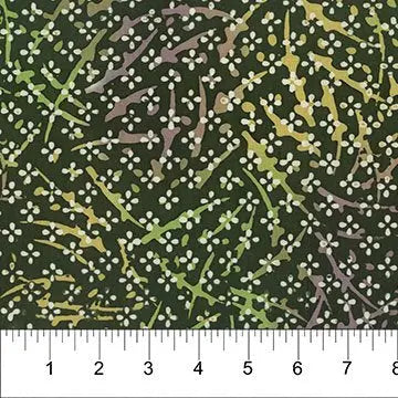 Banyan 83050-79 TABLESCAPE - Dots & Branches - Dark Green 45" Fabric Per Yard Fabric Fanatics