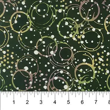 Banyan 83054-79 TABLESCAPE - Water Rings - Dark Green 45" Fabric Per Yard Fabric Fanatics