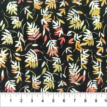 Banyan 83136-98 FRAGRANT - Double Leaf Toss - Soot 45" Fabric Per Yard Fabric Fanatics