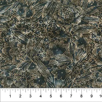 Banyan 83240-649 - NATURE'S BEAUTY - Pen & Ink - Indigo 45" Fabric Per Yard Fabric Fanatics