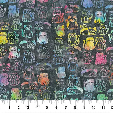 Banyan 83360-94 MEOW MEOW - Kitties - Charcoal Multi 45" Fabric Per Yard Fabric Fanatics