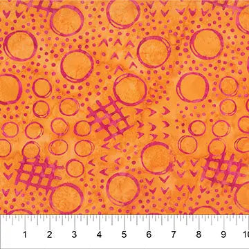 Banyan 83390-59 - JITTERBUG - Main Doodle - Bright Orange 45" Fabric Per Yard Fabric Fanatics