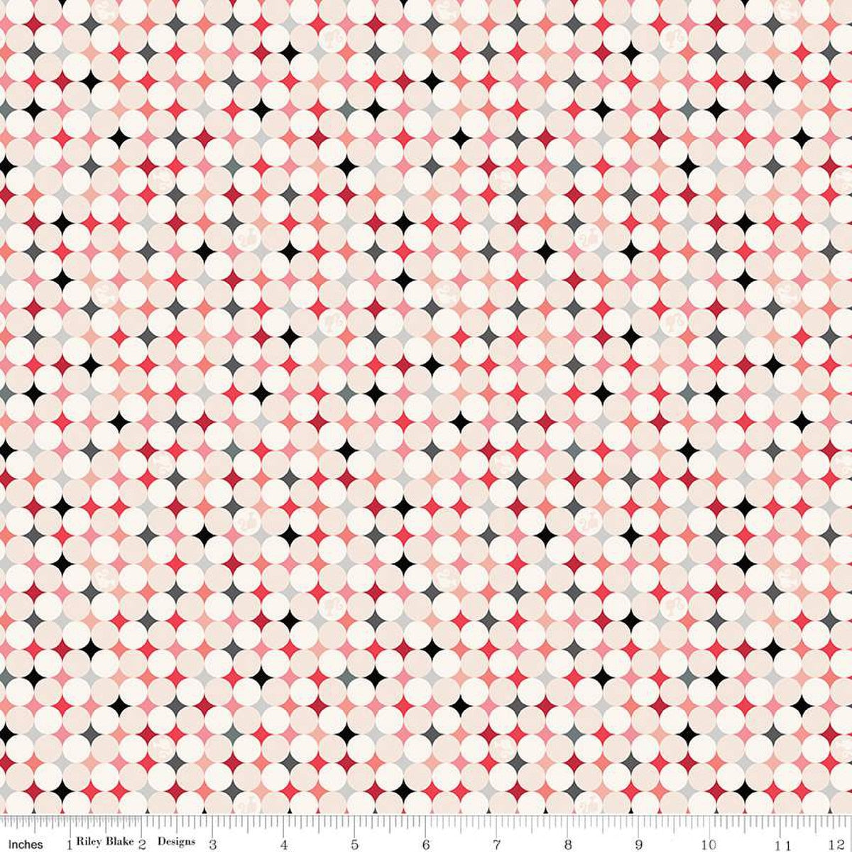 Barbie Vintage Sparkle Dots Blush Cotton Fabric Riley Blake Designs
