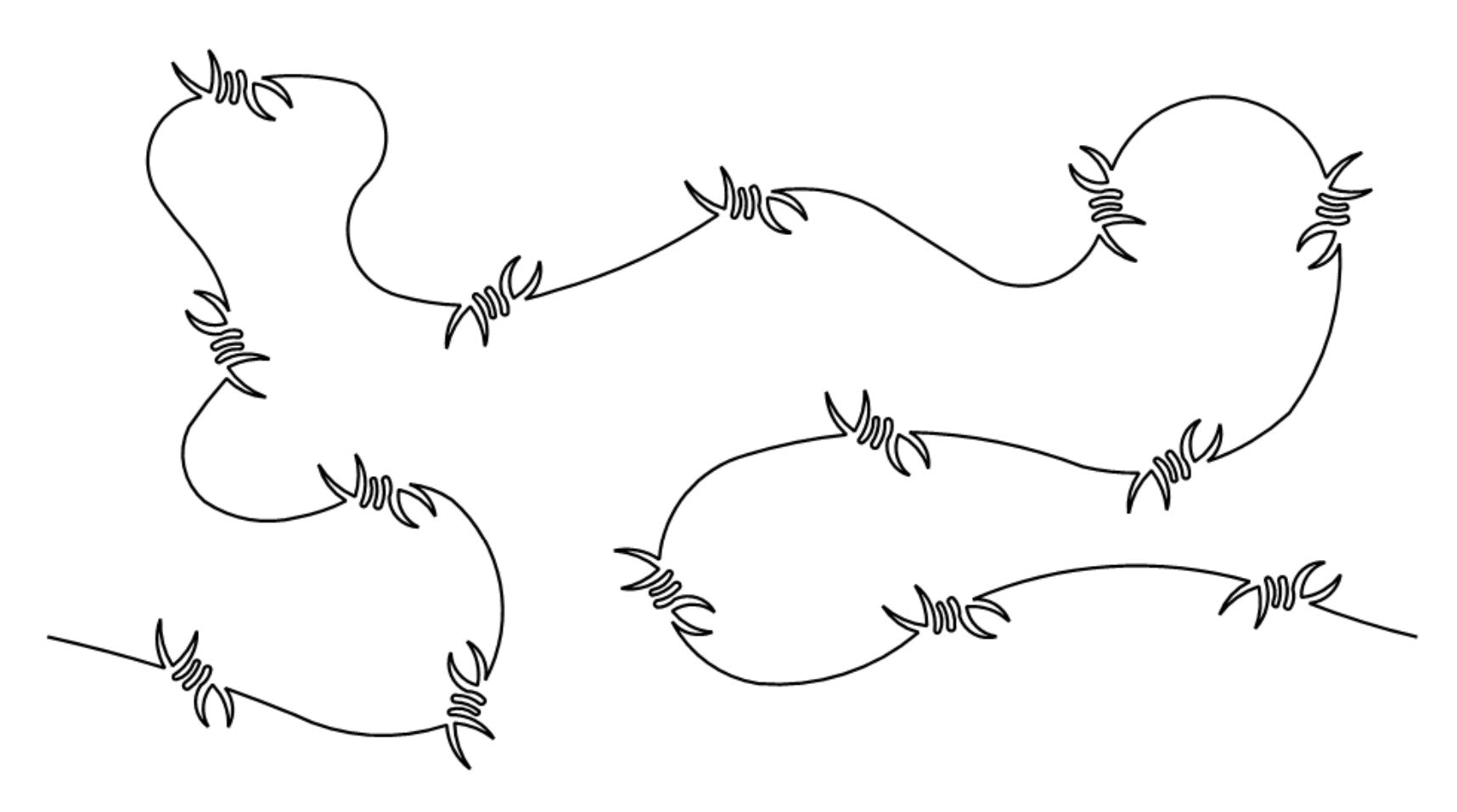 Barbwire Digital E2E Wildflower Quilting Pantograph Close Up