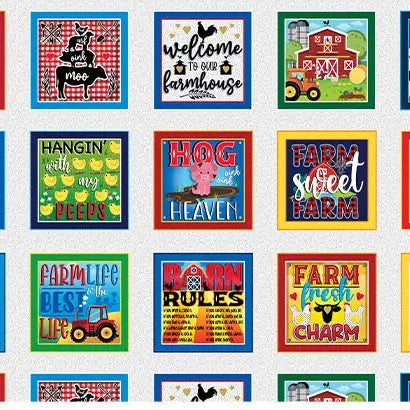 Barnyard Rules - Barnyard Boxes - Panel (43" x 27") The Fabric Company