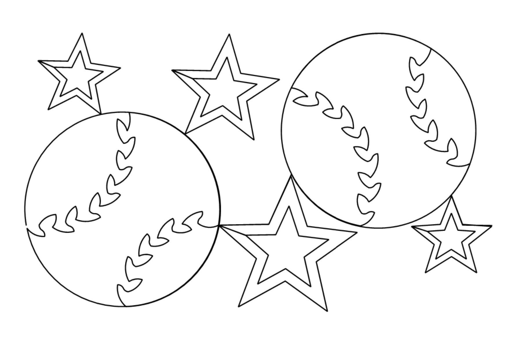 Baseball Digital E2E Wildflower Quilting Pantograph Close Up