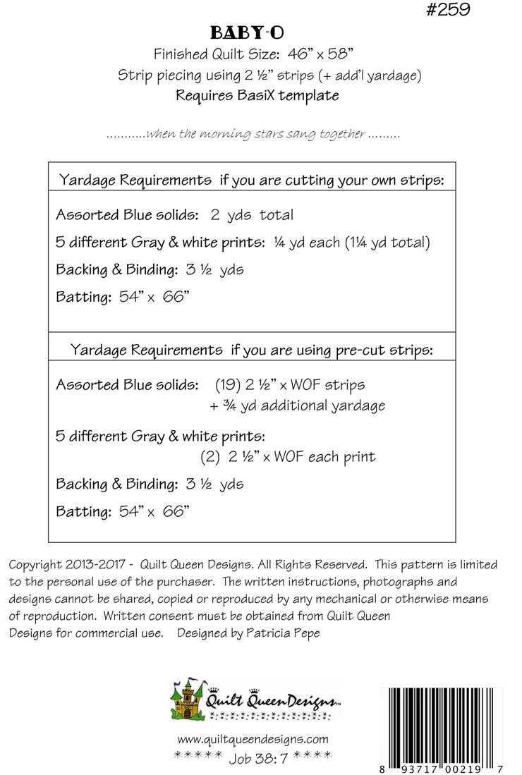 BasiX Baby-O Pattern Cactus Queen Quilt Company