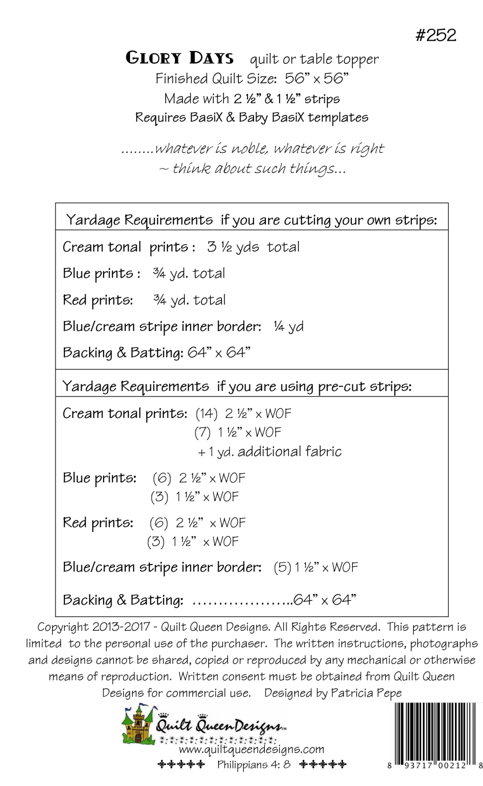 BasiX Glory Days Pattern Cactus Queen Quilt Company