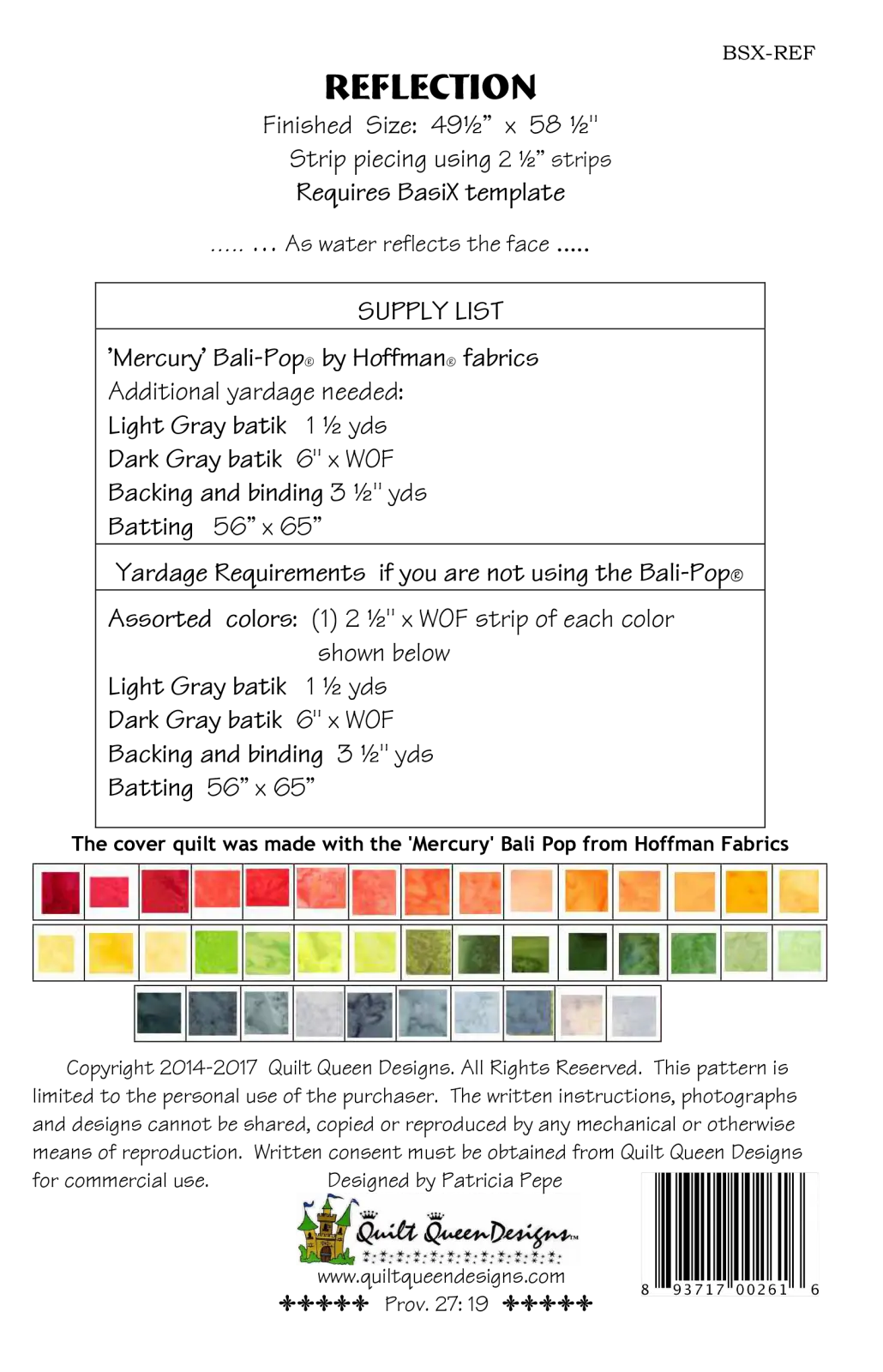 BasiX Reflection Pattern Cactus Queen Quilt Company