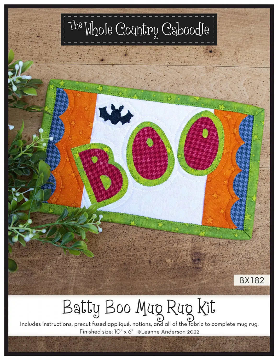 Batty Boo Mug Rug Kit - Linda's Electric Quilters