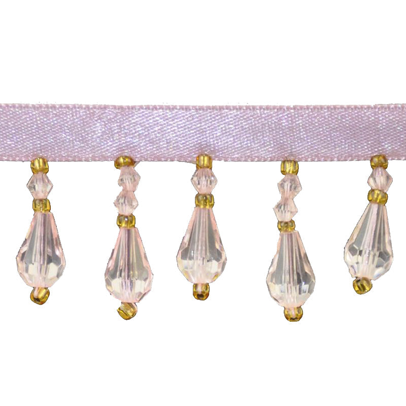 Beaded Fringe - 1 1/2" width (15 Yard Roll) - BB-902-20/10 Pink and Gold