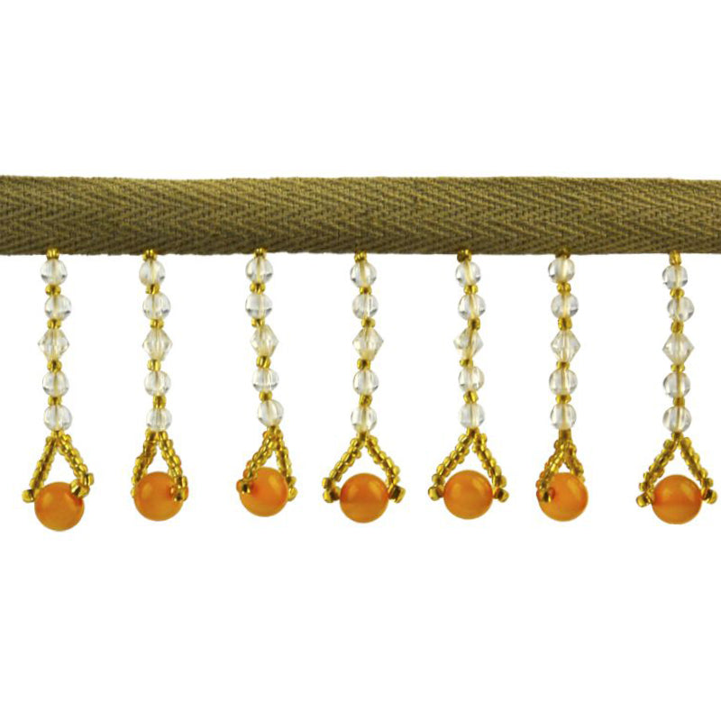 Beaded Fringe - 2" width (10 Yard Roll) - BB-932-90 Amber