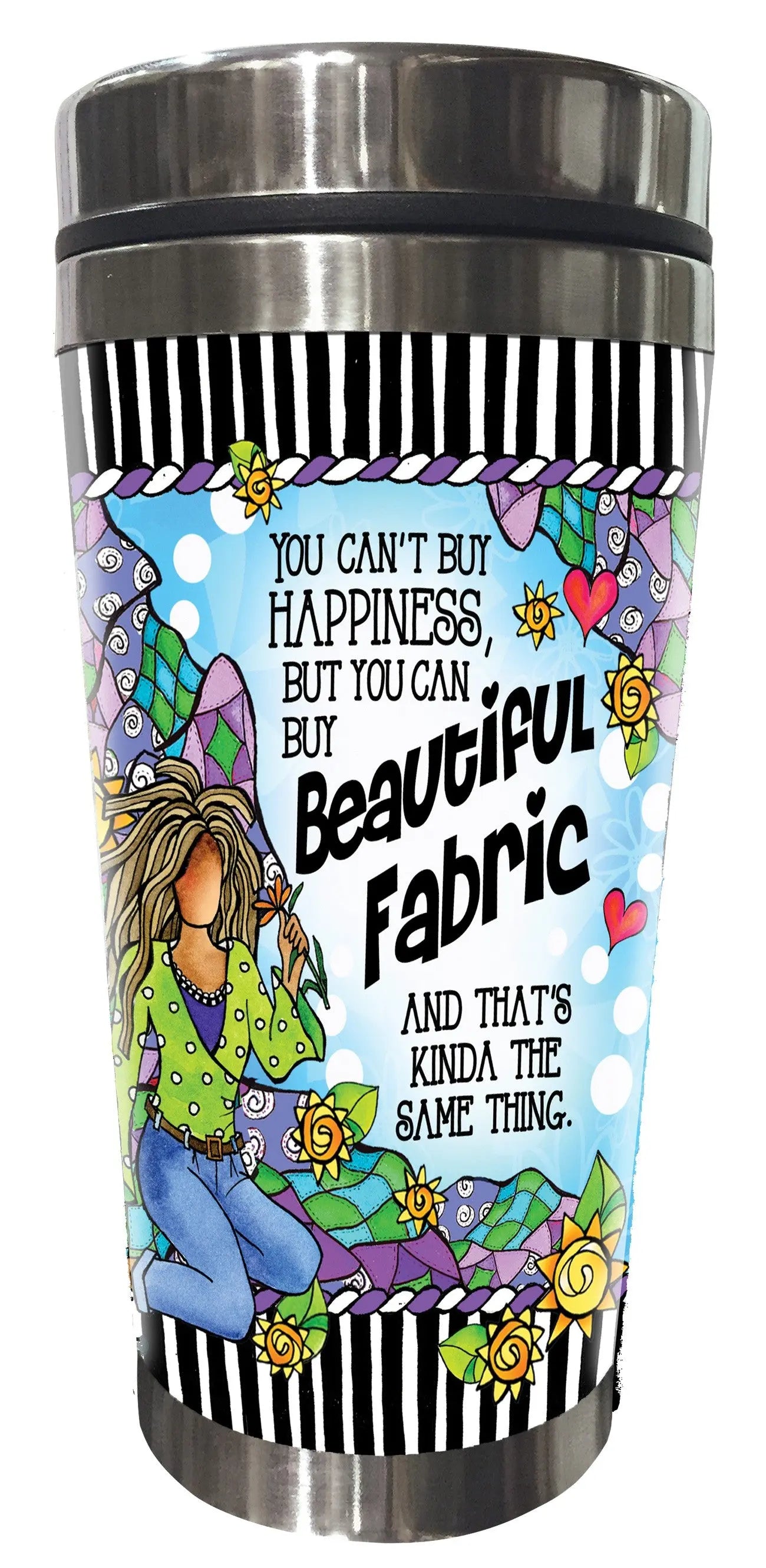 Beautiful Fabric Stainless Steel Tumbler - Linda's Electric Quilters