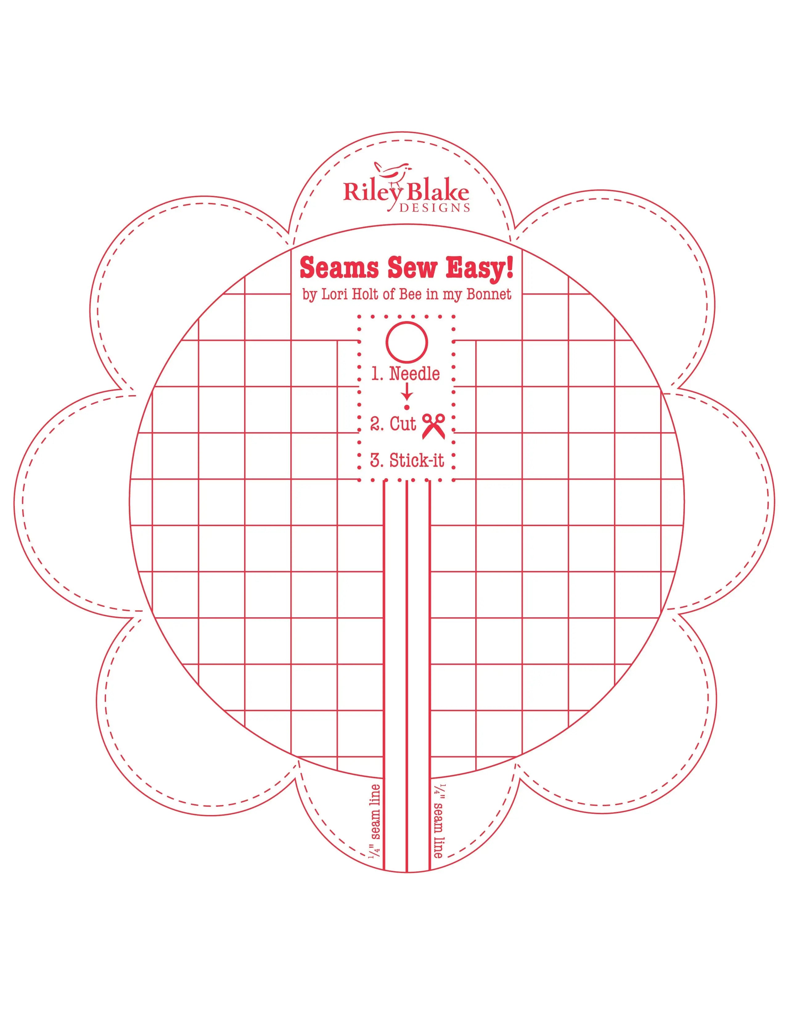 Bee In My Bonnet Seam Guide Color Red - Linda's Electric Quilters