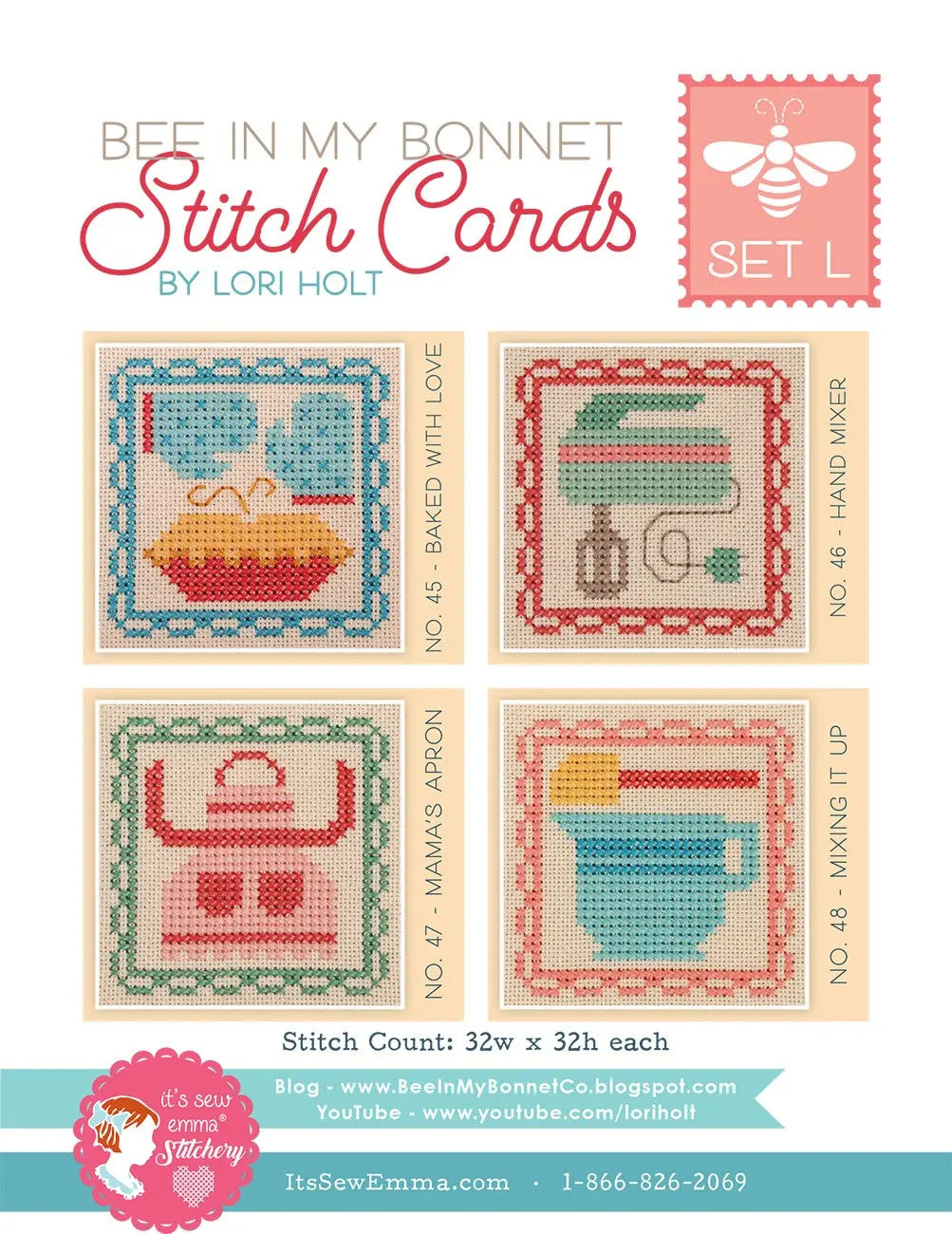 Bee In My Bonnet Stitch Cards Set L - Linda's Electric Quilters