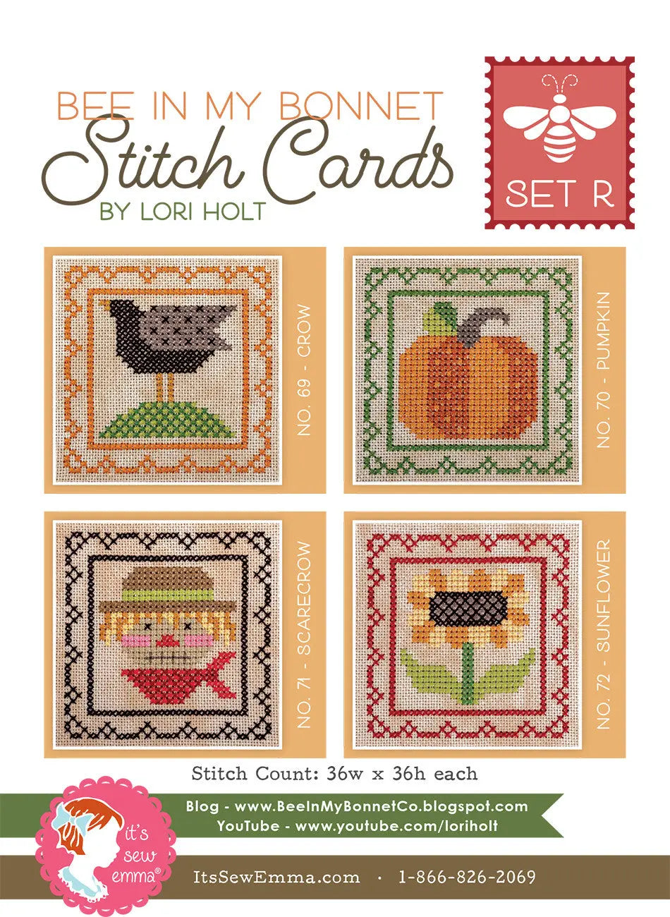 Bee In My Bonnet Stitch Cards Set R - Linda's Electric Quilters