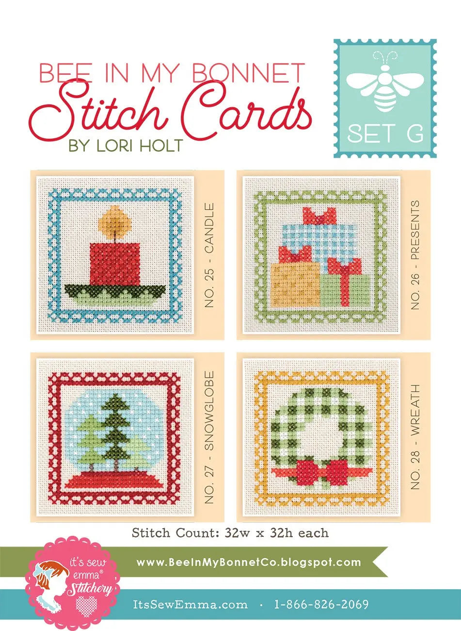 Bee in My Bonnet Stitch Cards Set G - Linda's Electric Quilters