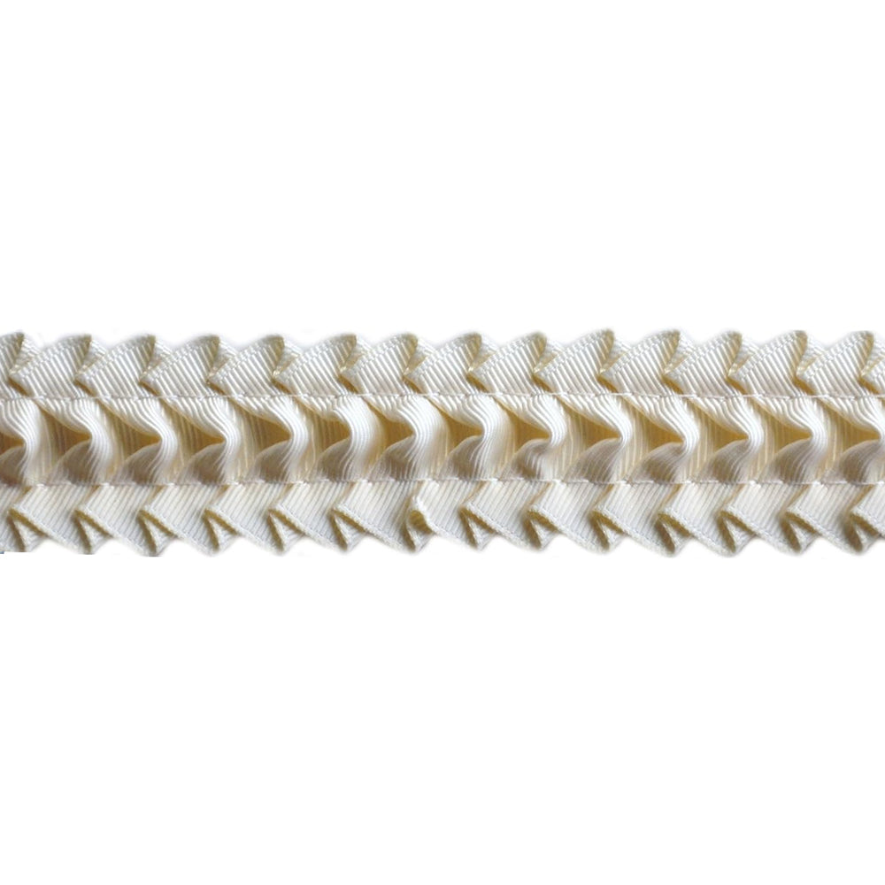 Belagio Enterprises - 1 1/2-Inch Pleated Ruffle Grosgrain Ribbon (25 Yard Roll) - BF-1301-28 Cream