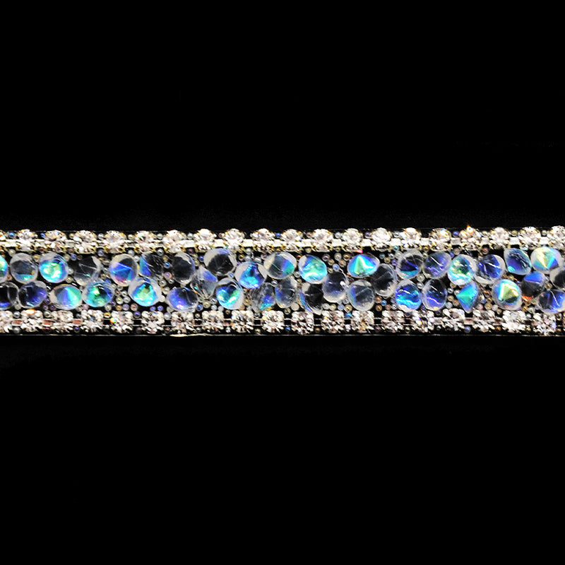 Belagio Enterprises - 1/2" Width Iron-On Beaded Rhinestone Trim (5 Yard Roll) - BR-484