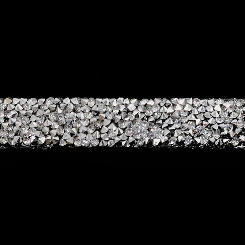 Belagio Enterprises - 1/2" Width Iron-On Rhinestone Trim (10 Yard Roll) - BRSY-31 Silver