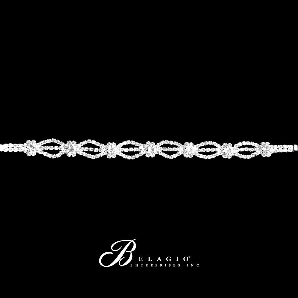 Belagio Enterprises - 6pcs Silver Rhinestone Elastic Headband - BRH-5