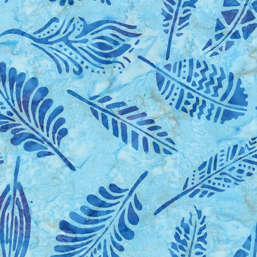 Benartex 9252-05 Bali Tropical Retreat - Feather Light Blue 45" Fabric Per Yard