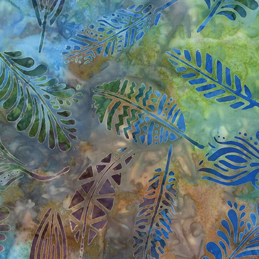 Benartex 9252-44 Bali Tropical Retreat - Feather Green/Multi 45" Fabric Per Yard