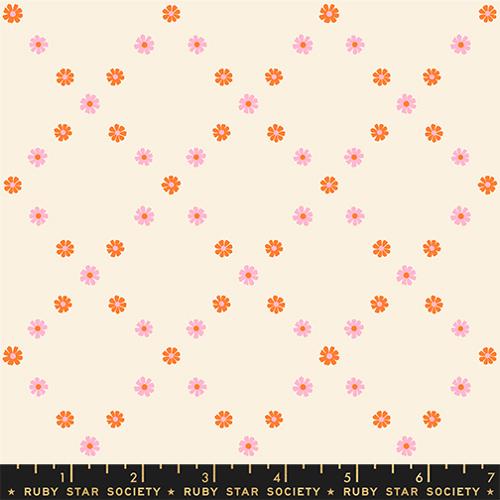 Best Day Ever Posy Orange Ditsy Floral Cotton 43"/44" Fabric Per Yard