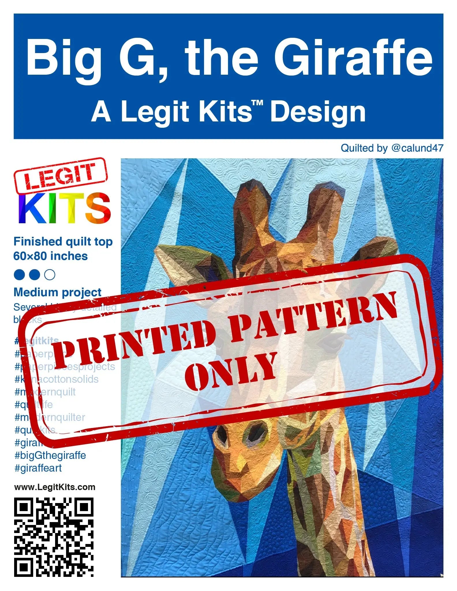 Big G the Giraffe Pattern Legit Kits