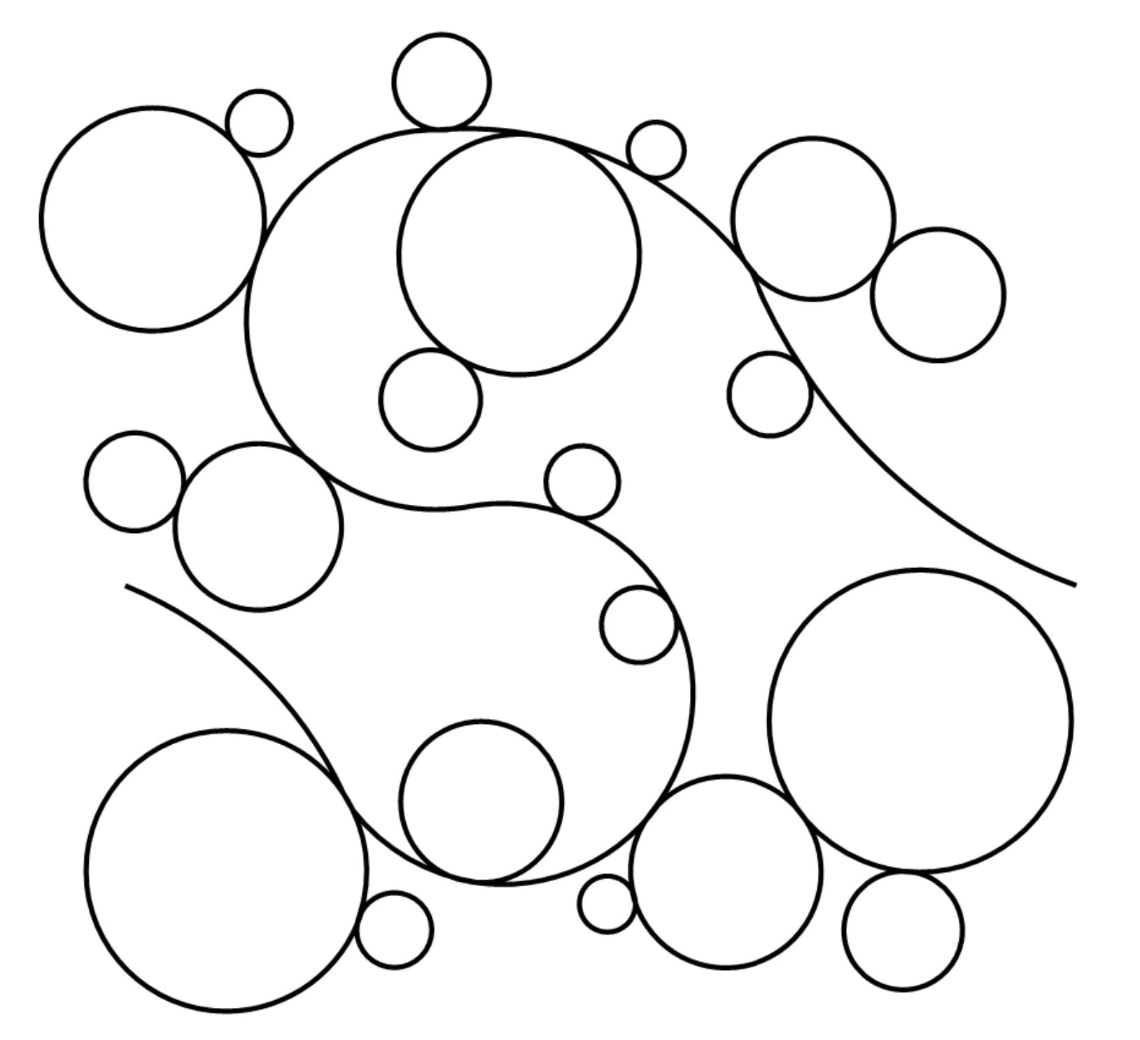 Big and Little Digital E2E Wildflower Quilting Pantograph Close Up