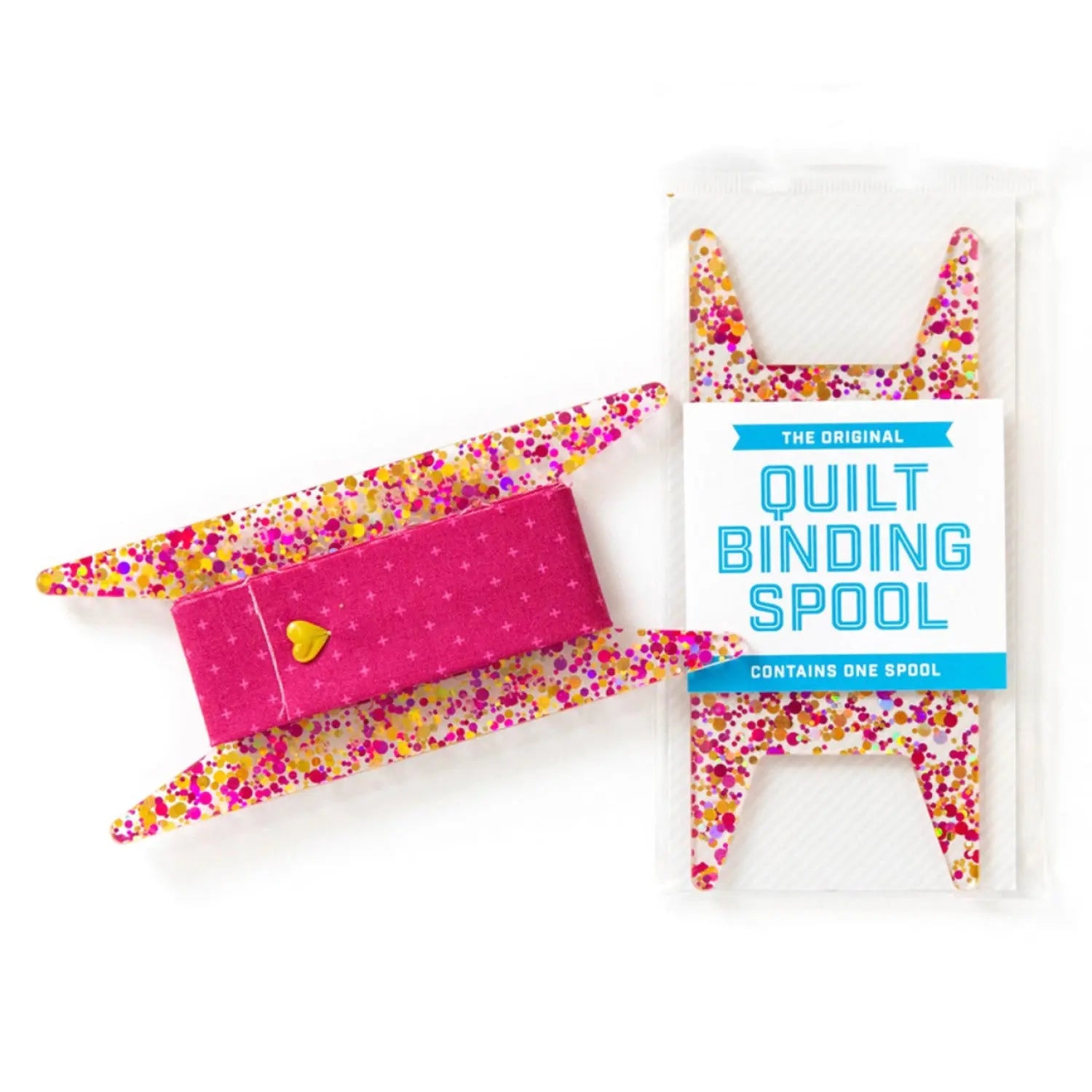 Binding Spool Pink & Gold Glitter - Linda's Electric Quilters