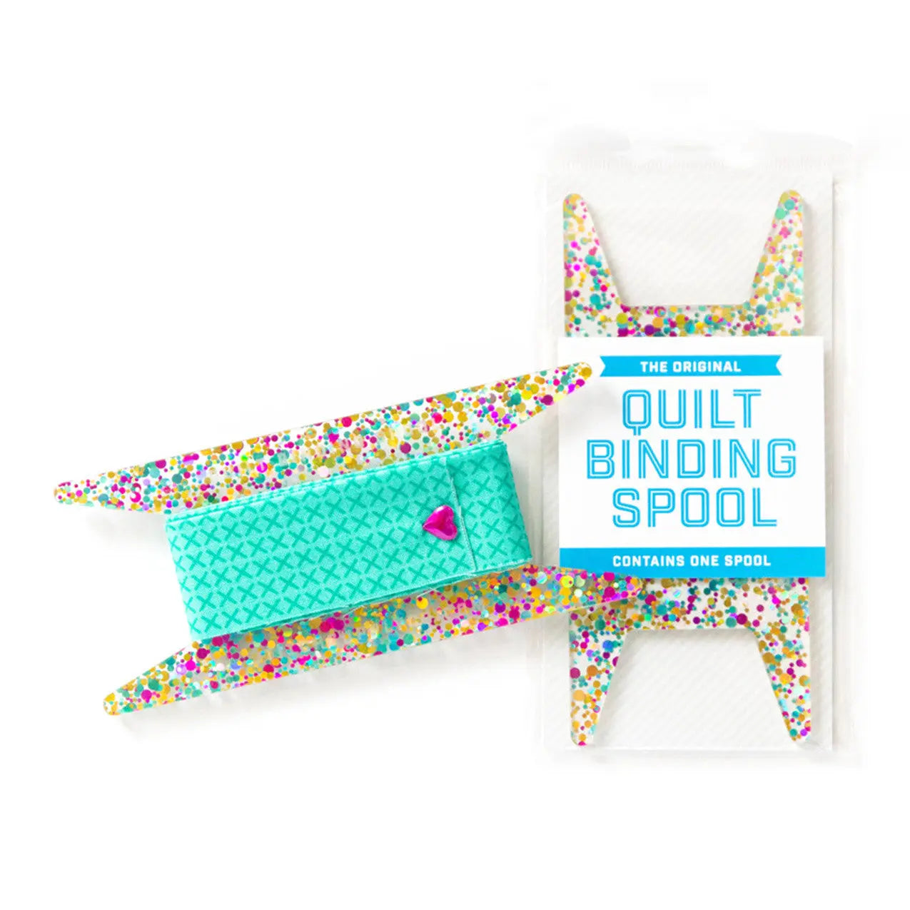 Binding Spool Teal Pink & Gold Glitter