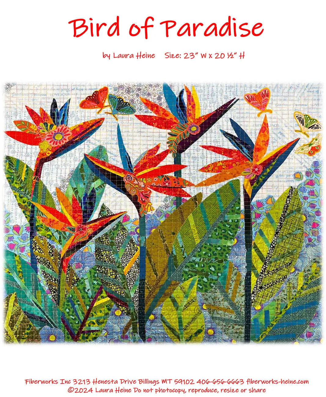 Bird of Paradise Collage Pattern by Laura Heine - Linda's Electric Quilters