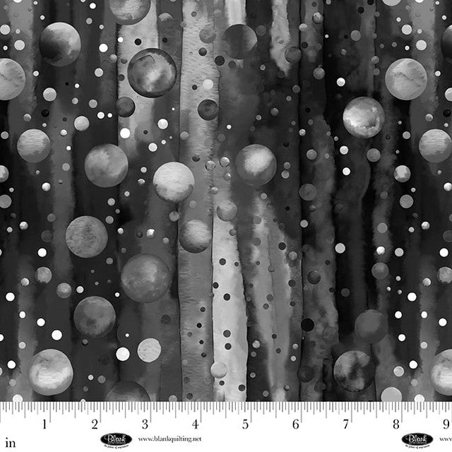 Black Bubble Pops 108" Cotton Wideback Fabric Per Yard