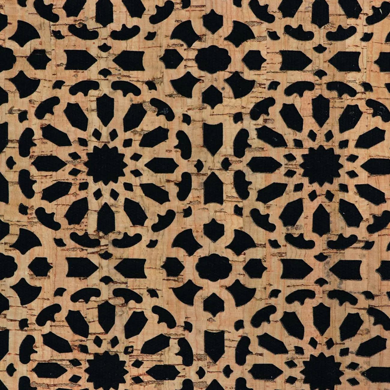 Black Canvas Backed Mandala Pro Lite Cork 1/2 yard - Linda's Electric Quilters