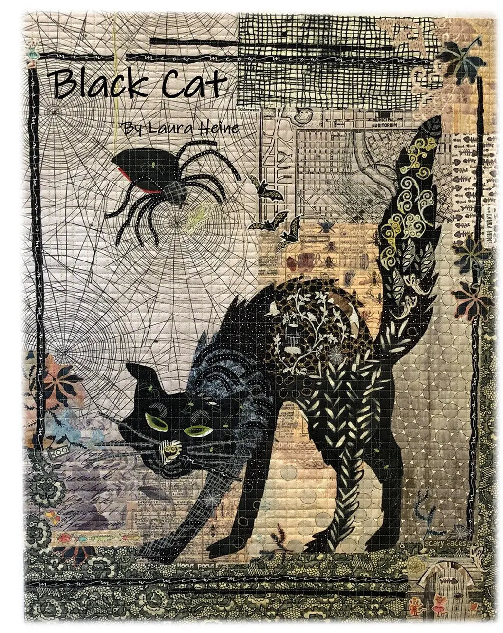 Black Cat Collage Pattern - Linda's Electric Quilters