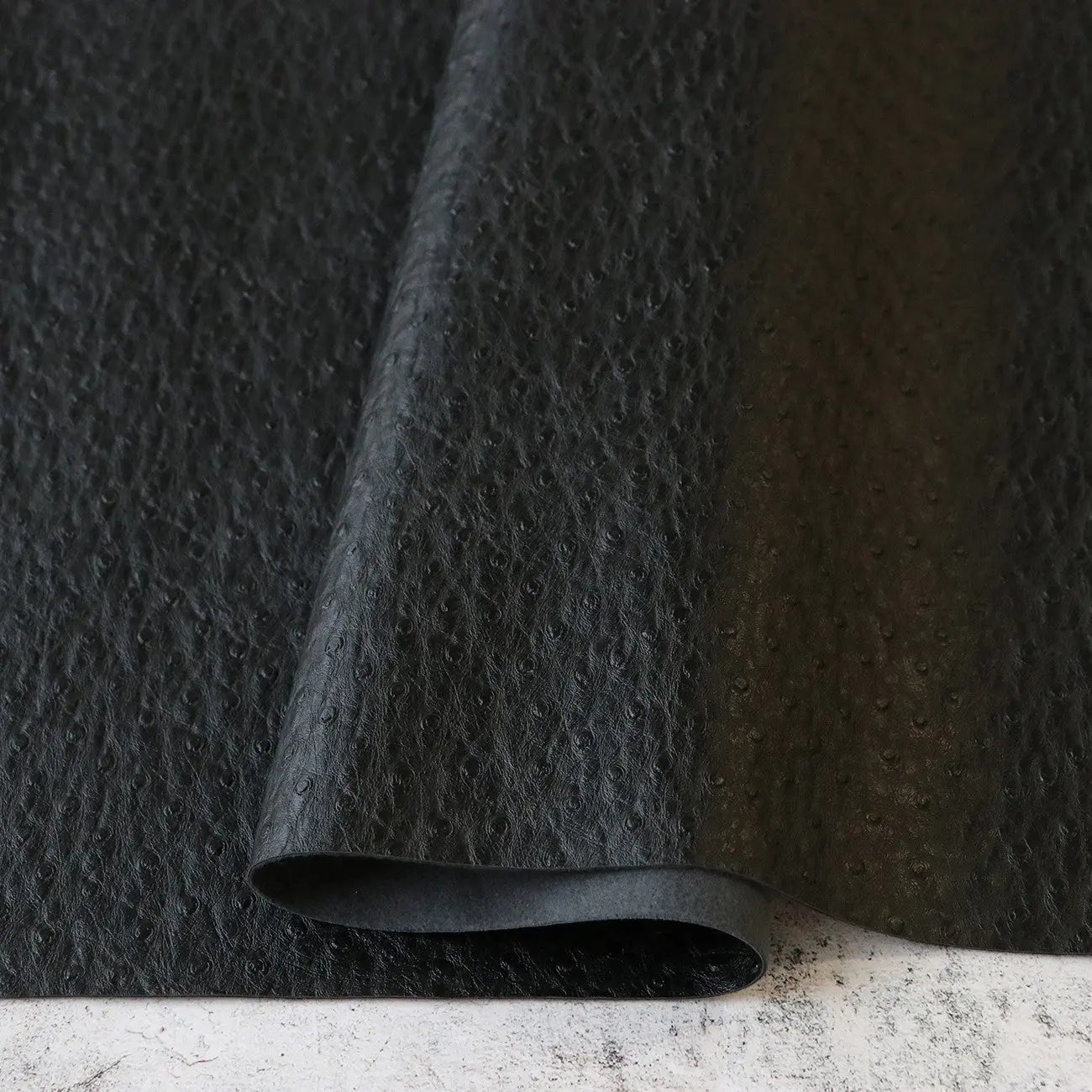 Black Faux Ostrich Leather 1/2yds