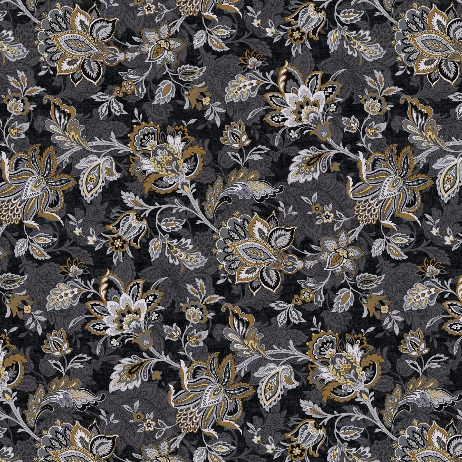 Black Footstool Charcoal Cotton Wideback Fabric Benartex Inc