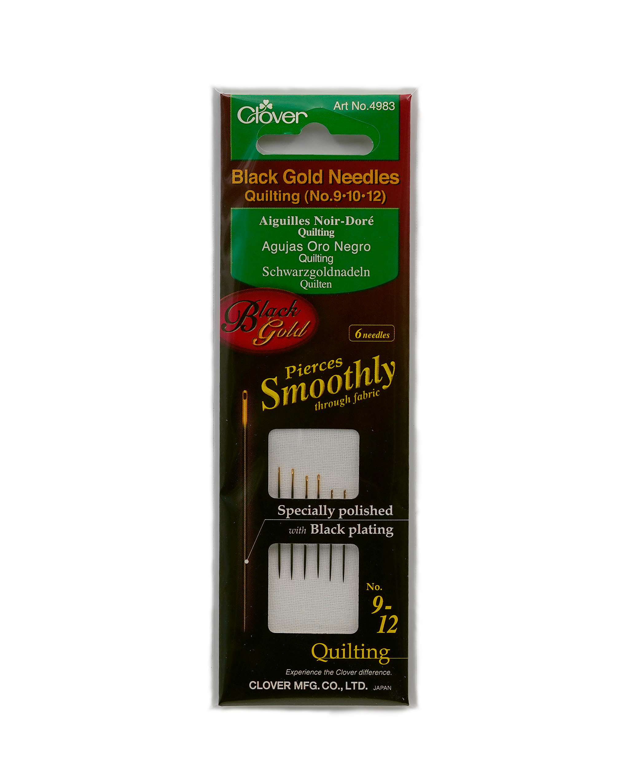 Black Gold Hand Sewing Needles (Quilting) No. 9, 10, 12