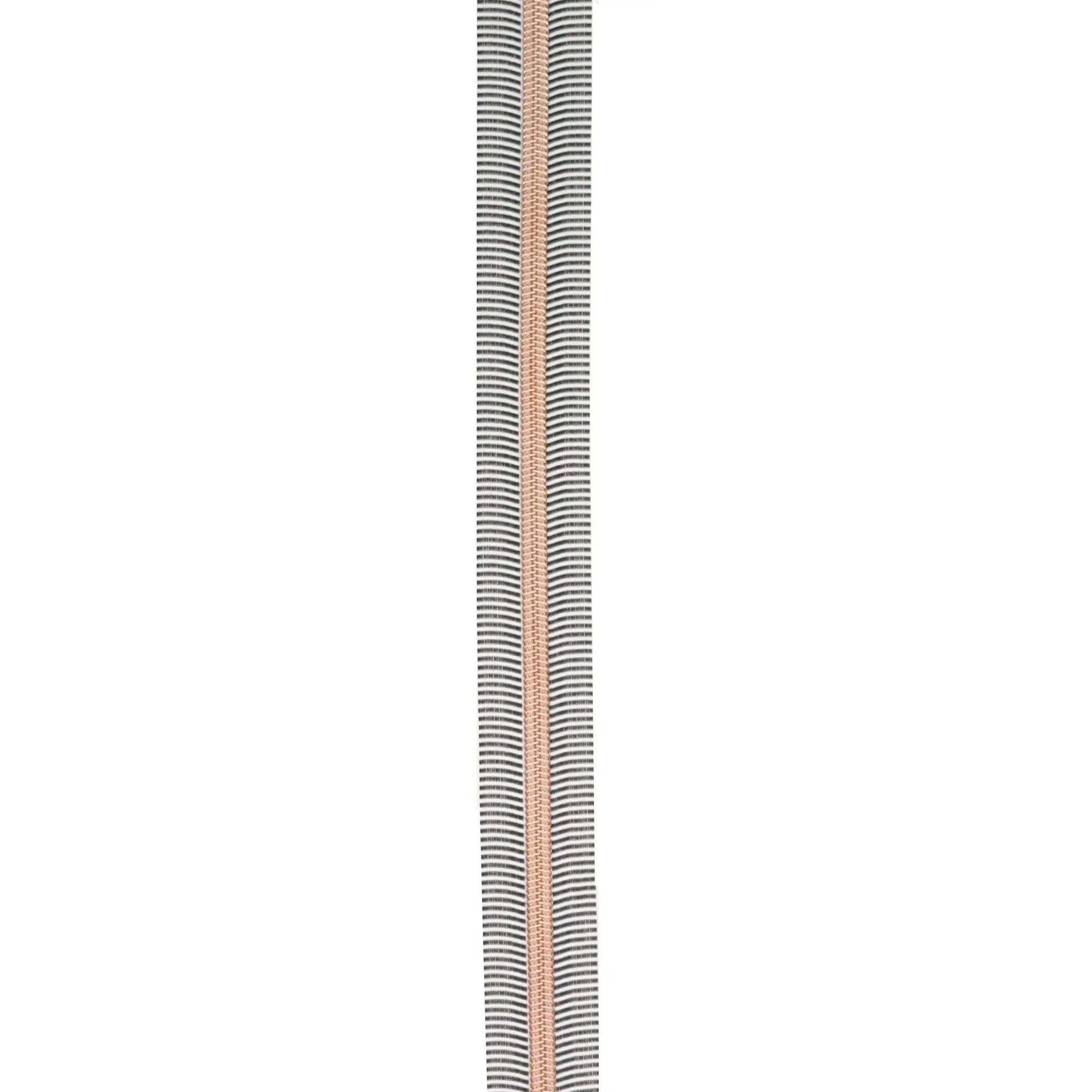 Black/White 5 Nylon Rose Gold Coil Zippers
