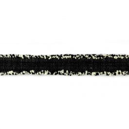 Black & White Denim Trim with Frayed Edge, 1" X 5 Yard Roll - For Sewing & Upholstery