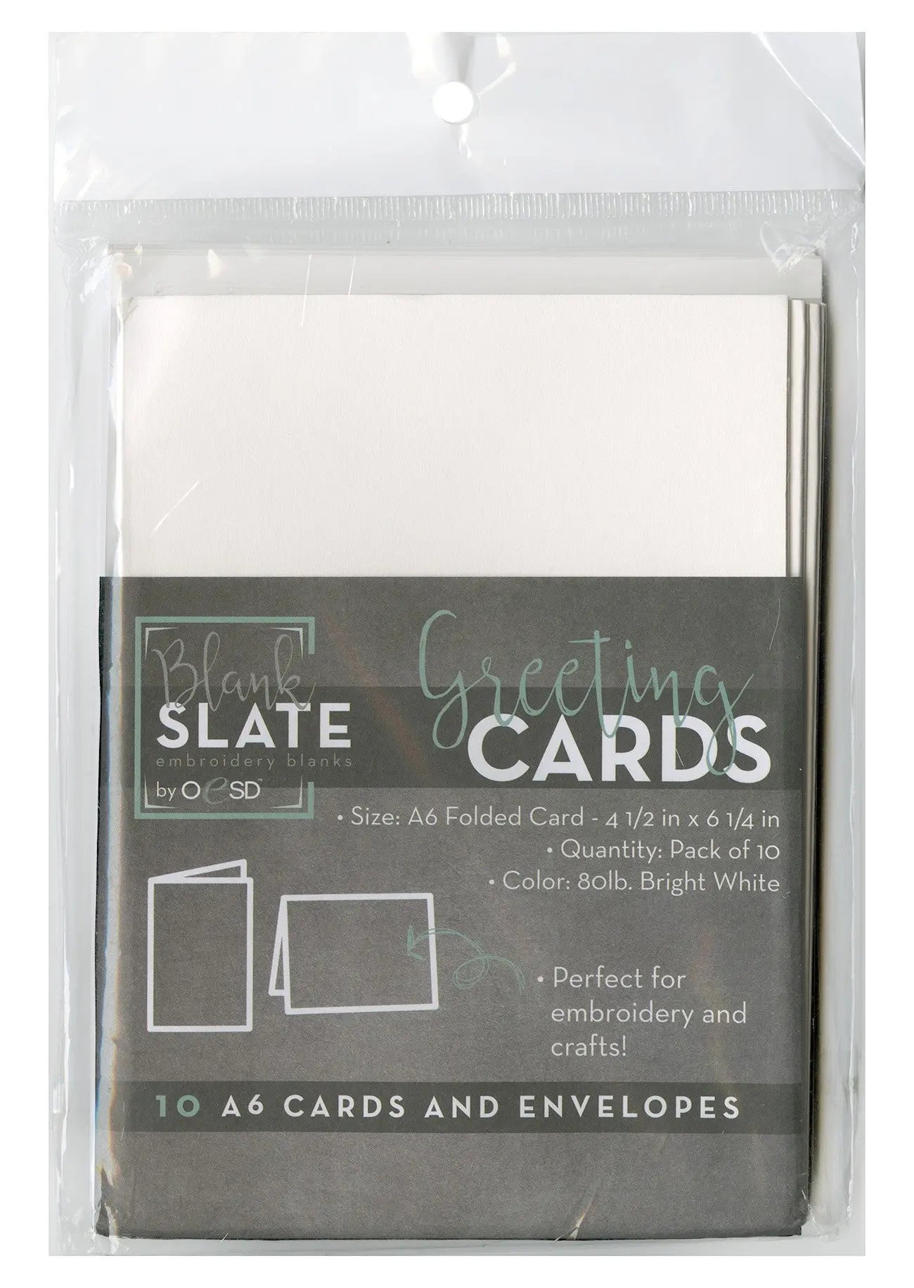 Blank Greeting Cards & Envelopes Size A6 10pk - Linda's Electric Quilters
