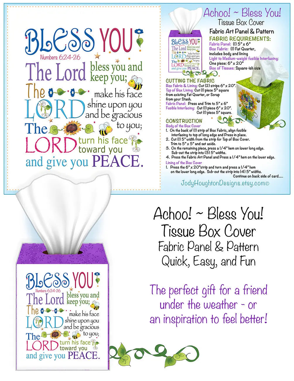 Bless You Tissue Box Panel and Pattern Checker Distributor
