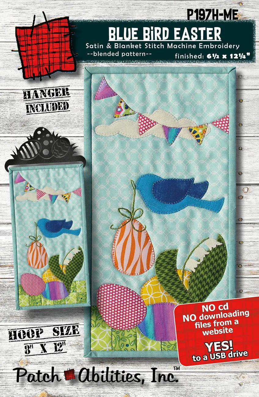 Blue Bird Easter Machine Embroidery Version with Hanger - Linda's Electric Quilters