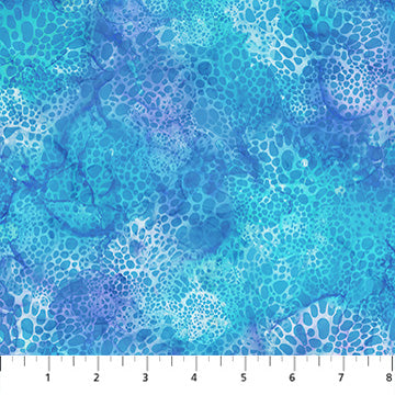 Blue Bubbles Coral Reef 44"/45" Cotton Fabric Per Yard